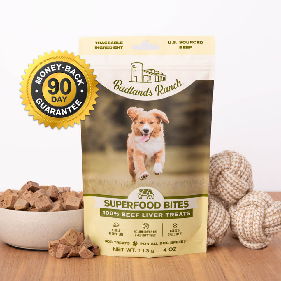 Badlands Ranch Superfood Bites Beef Liver Treats Dog Food 4 oz