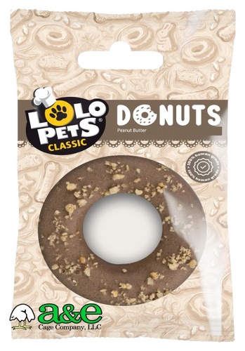 A & E Cages LoLo Pets Bakery Gourmet Peanut Butter Donut Dog Treats