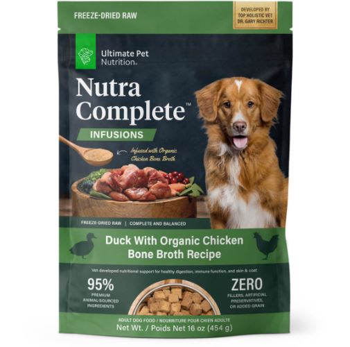 Ultimate Pet Nutrition Nutra Complete™ Infusions Duck With Organic Chicken Bone Broth Recipe Freeze-Dried Raw Adult Dog Food