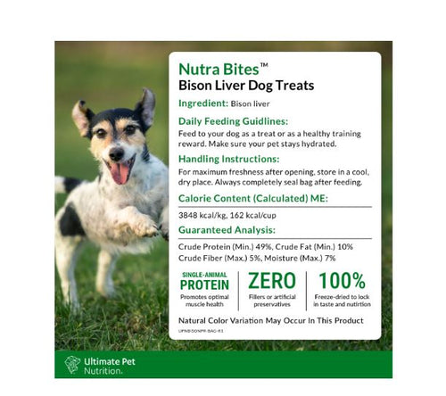 Ultimate Pet Nutrition Nutra Bites™ Freeze-Dried Raw Bison Liver Dog Treats