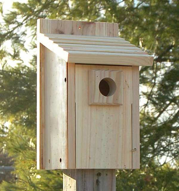 Stokes Select Wren and Chickadee Nesting Bird House, Natural Wood