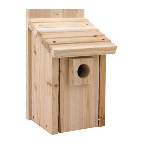 Stokes Select Wren and Chickadee Nesting Bird House, Natural Wood