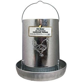 Hanging Poultry Feeder, Galvanized Steel, 30-Lb. Capacity