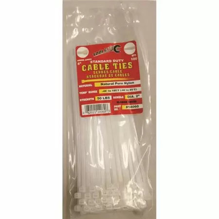 Tool City 8 in. L White Cable Tie 100 Pack (8.1