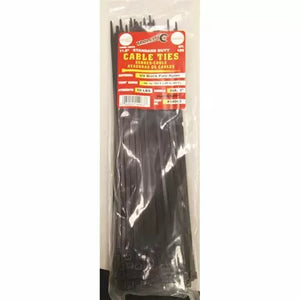 Tool City Standard Duty Cable Ties 50 lb. Tensile Black 11.8" 100 Pack