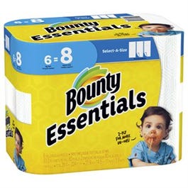 Essentials Paper Towels, Select-A-Size, White, 83-Sheets, 6 Big Rolls