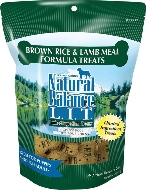 Natural Balance L.I.T. Limited Ingredient Treats Brown Rice and Lamb Meal Formula Dog Treats