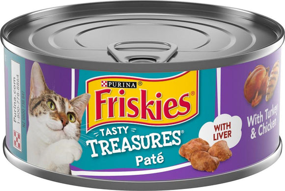 Friskies Tasty Treasures Pate Turkey & Chicken Dinner Canned Cat Food