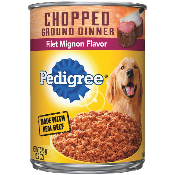 Pedigree Traditional Chopped Ground Dinner Filet Mignon Flavor Adult Wet Dog Food, 13.2 Oz.