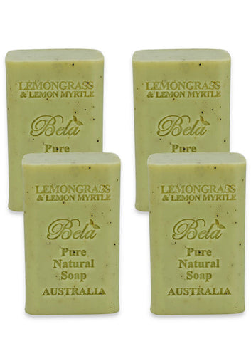 Bela Pure Natural Soap, Lemongrass & Lemon Myrtle, 5.7 Oz - 4 Pack