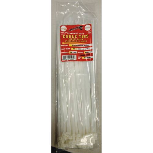 Tool City 11.8 in. L White Cable Tie 100 Pack (11.8