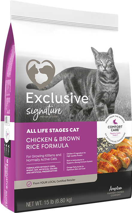 Exclusive® Signature All Life Stages Cat Chicken & Brown Rice Formula Cat Food