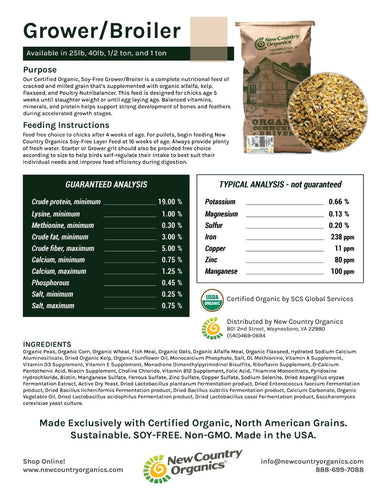 New Country Organics Certified Organic Soy-Free Grower/Broiler Feed