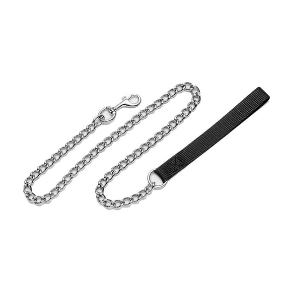 Coastal Pet Products Titan Chain Dog Leash with Nylon Handle (Black 4'/3.0mm)