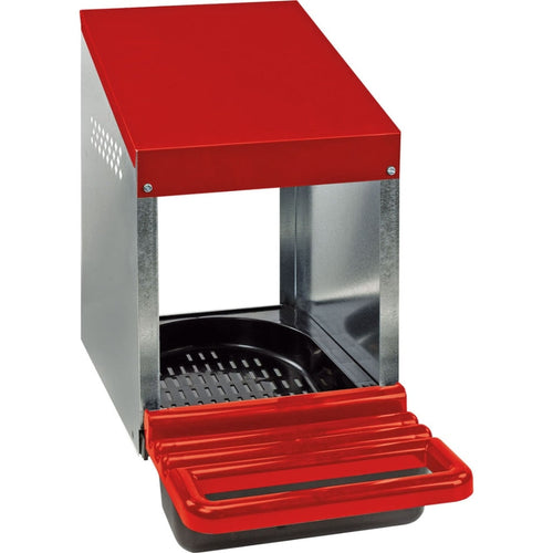 LITTLE GIANT GALV NESTING BOX W/PLASTIC BASKET (SNGL, RED)