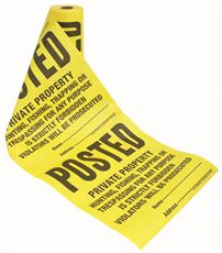 POSTED SIGN YELLOW ON ROLL