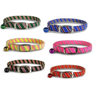 CAT COLLAR BLUE PATTERN W/ BELL