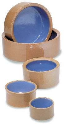 STONEWARE DOG DISH 7.5 IN