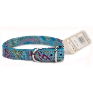 PAISLEY LTHR COLLAR 10" TURQ
