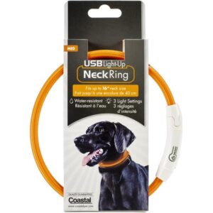LIGHTUP NECK RING ORANGE 16"