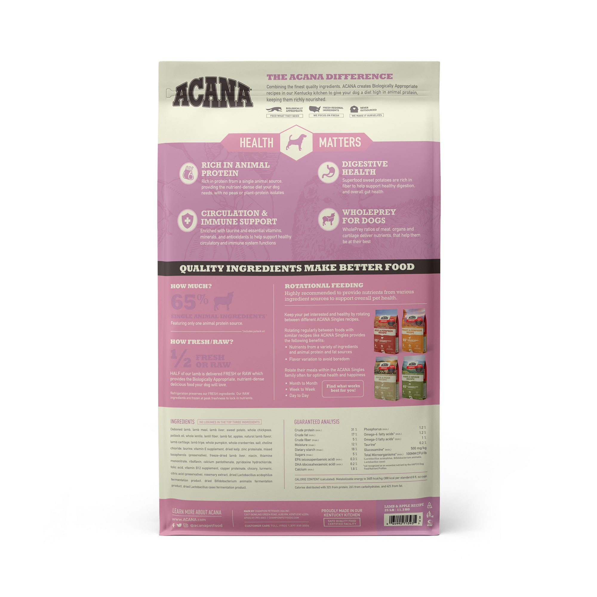 ACANA DOG LAMB/APPLE 25LB - Image 2