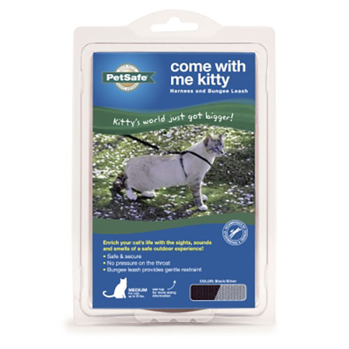 KITTY HARNESS/LEASH BLACK MED