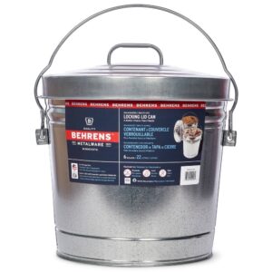 6 GAL TRASH CAN W/ LID GALV