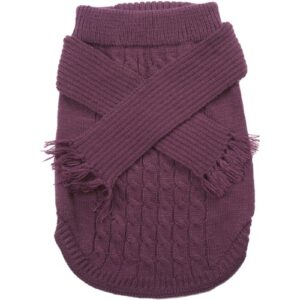 DOG SCARF SWEATER PLUM MD