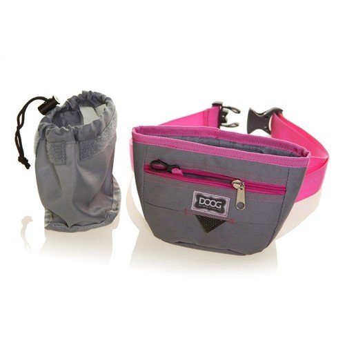 DOOG TREAT POUCH GRY/PINK LG