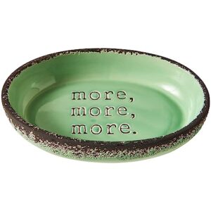 STONEWARE CAT DISH GREEN 6IN