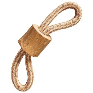 COFFEE WOOD CHEW ROPE TUG 8"