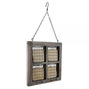 BARN WINDOW FEEDER GRAY
