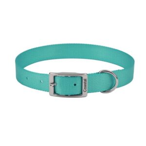 DOG COLLAR SNGL PLY TEAL 3/8X12"