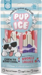 PUP ICE STR/BLU ROCKET LOLLY 2PK