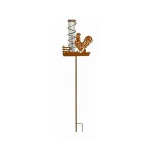 ROOSTER RAIN GAUGE METAL STAKE