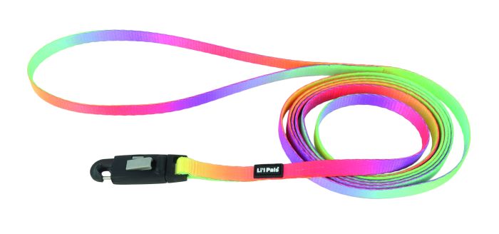 LIL PAL LEASH 3/8X6 RAINBOW