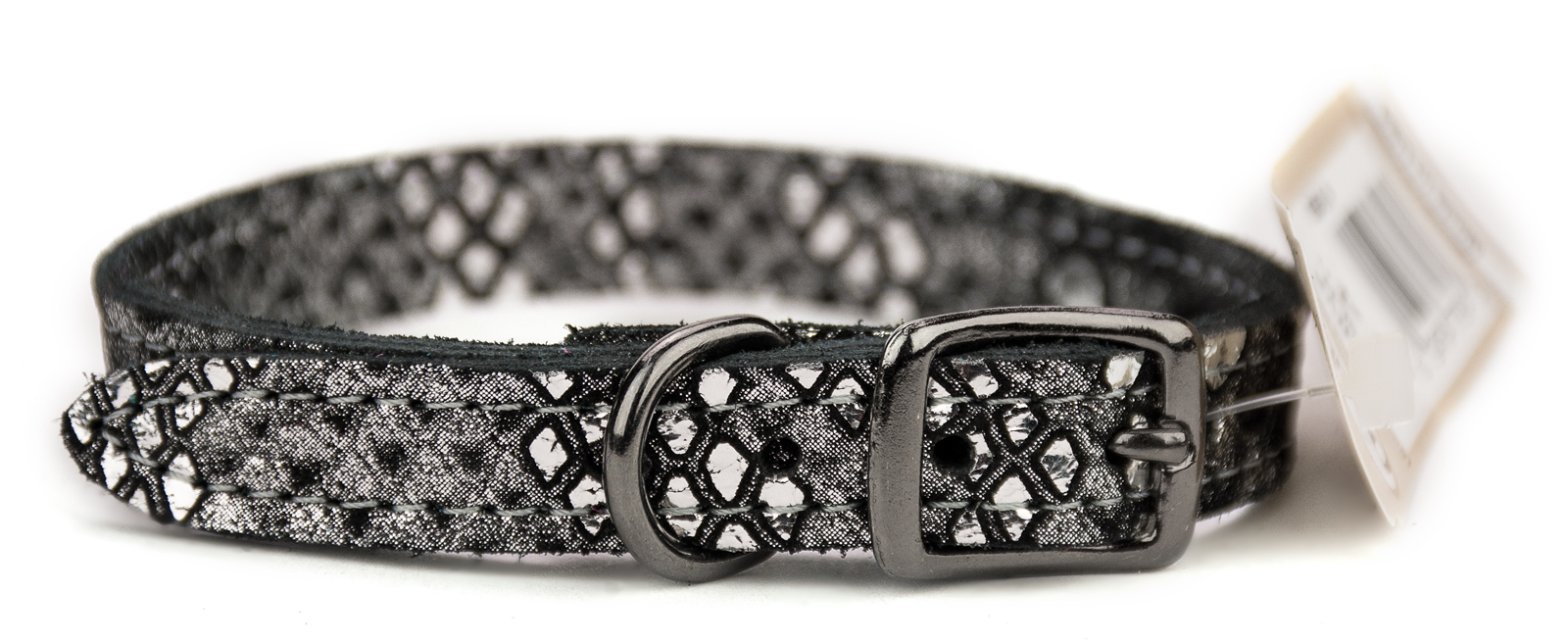 LTHR COLLAR NAT SLV 1/2"X10"
