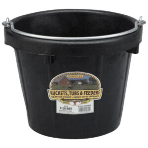 BUCKET ROUND BLACK RUBBER LG