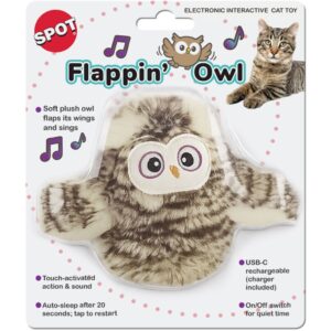SPOT FLAPPIN OWL CATNIP TOY 5"