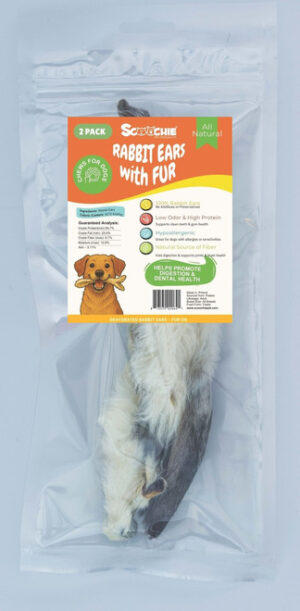 RABBIT EARS W/ FUR 2PK