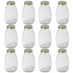 GLASS HONEY JAR 12PK